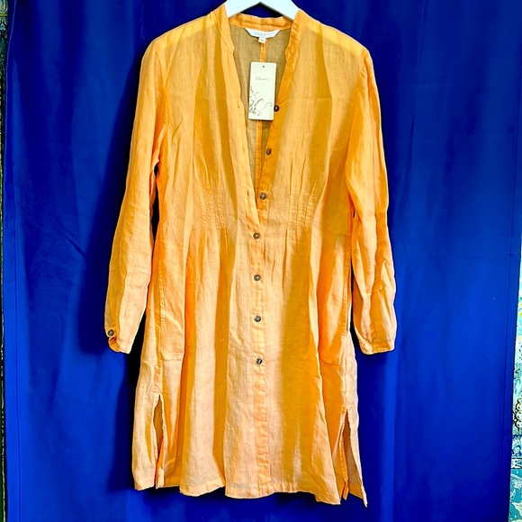kleen Dresses & Skirts - Kleen NWT long sleeve linen XS spring dress/tunic top- CUTE! Peach perfect!